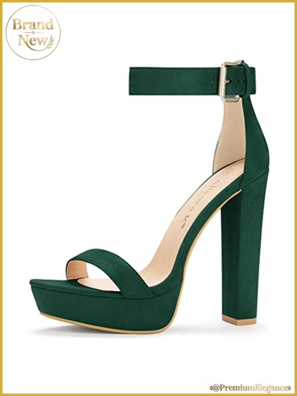 Faux Suede Platform Chunky High Heel Ankle Strap Sandals